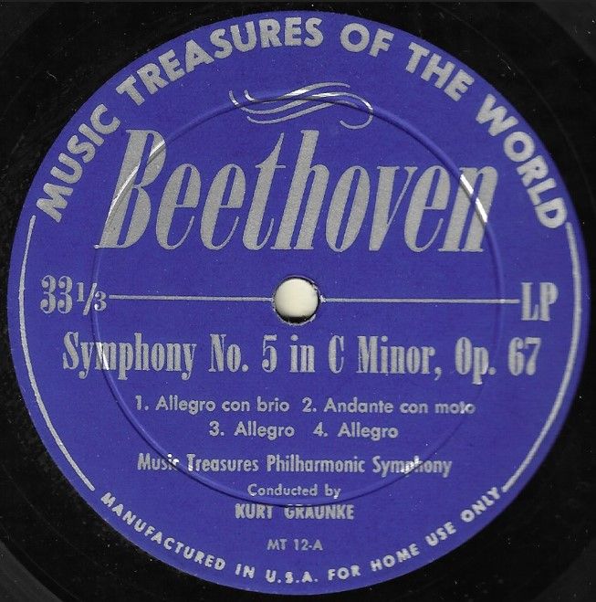 Music Treasures Philharmonic Symphony / Beethoven: Symphony No. 5 in C Minor, Op. 67 / MT-12