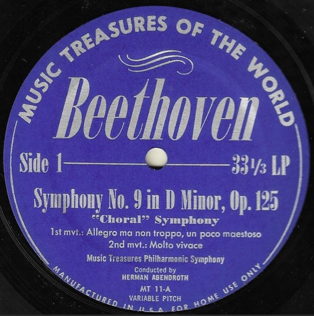 Music Treasures Philharmonic Symphony / Beethoven: Symphony No. 9 in D Minor, Op. 125 / MT-11