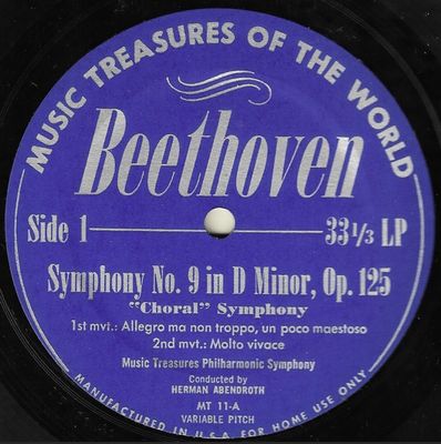 Music Treasures Philharmonic Symphony / Beethoven: Symphony No. 9 in D Minor, Op. 125 / MT-11