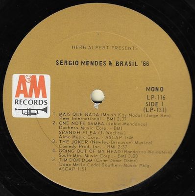 Mendes, Sergio (+ Brasil '66) / Herb Alpert Presents / A+M LP-116