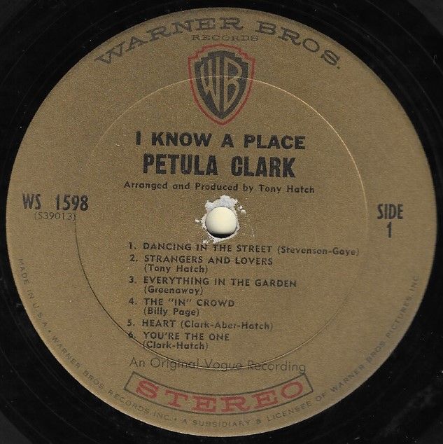 Clark, Petula / I Know a Place / Warner Bros. WS-1598