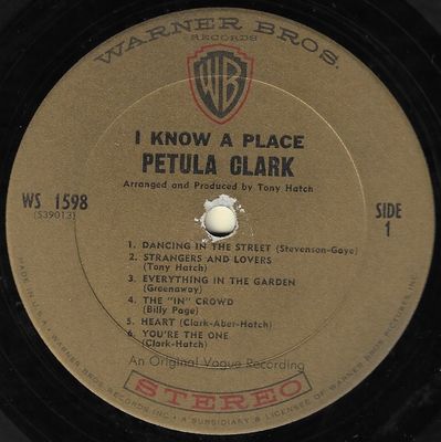 Clark, Petula / I Know a Place / Warner Bros. WS-1598