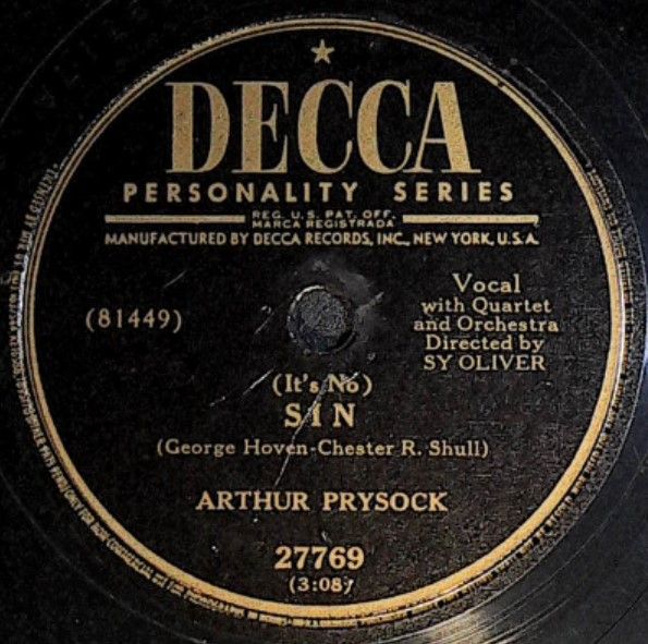 Prysock, Arthur / (It&#39;s No) Sin / Decca 27769