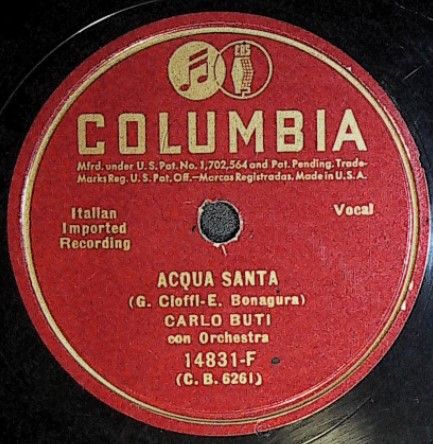 Buti, Carlo / Acqua Santa / Columbia 14831-F