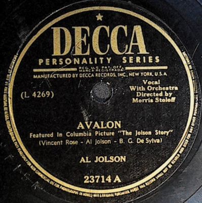 Jolson, Al / Avalon / Decca 23714