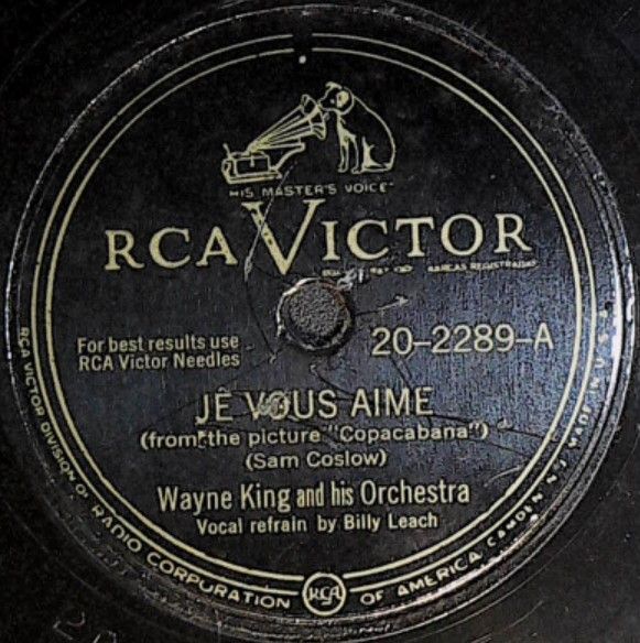 King, Wayne / Je Vous Aime / RCA Victor 20-2289