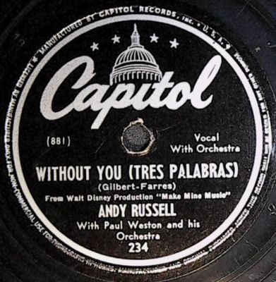 Russell, Andy / Without You (Tres Palabrasi) / Capitol 234