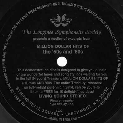 Various Artists / Million Dollar Hits of the &#39;50s and &#39;60s / Longines B223