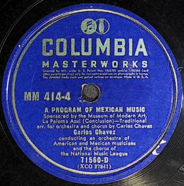 Chavez, Carlos / La Paloma Azul (Conclusion) / Columbia Masterworks 71560-D