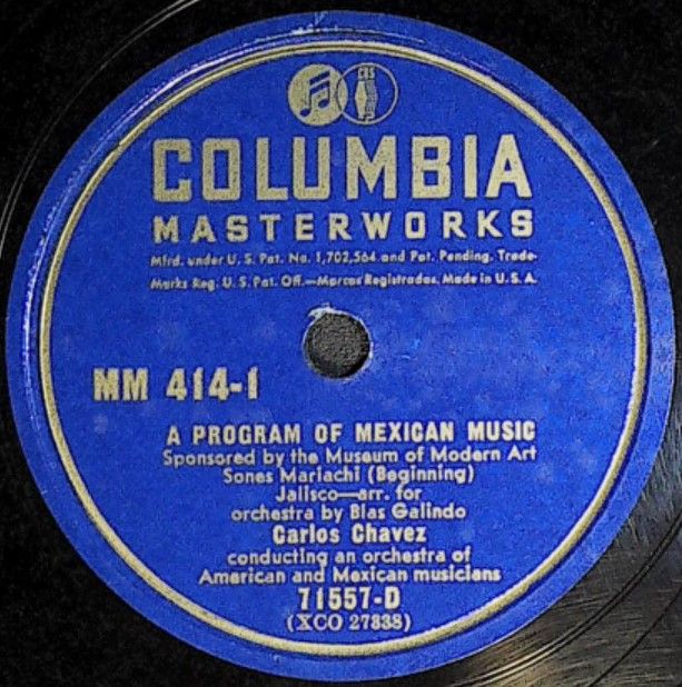 Chavez, Carlos / Sones Mariachi (Beginning) / Columbia Masterworks 71557-D