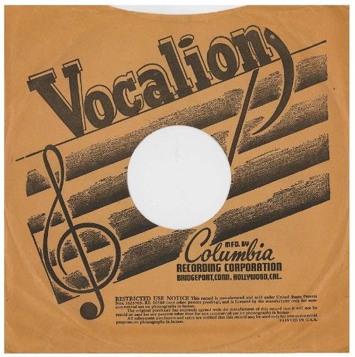 Vocalion / Mfd. By Columbia (1938)