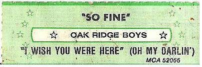 Oak Ridge Boys / So Fine (1982) / MCA 52065 (Jukebox Title Strip)