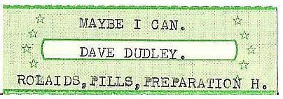 Dudley, Dave / Maybe I Can (1980) / Typewritten Text (Jukebox Title Strip)
