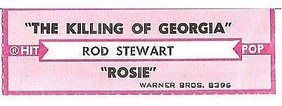 Stewart, Rod / The Killing of Georgie (1977) / Warner Bros. 8396 (Jukebox Title Strip)