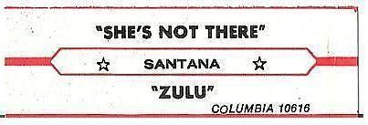 Santana / She&#39;s Not There (1977) / Columbia 10616 (Jukebox Title Strip)