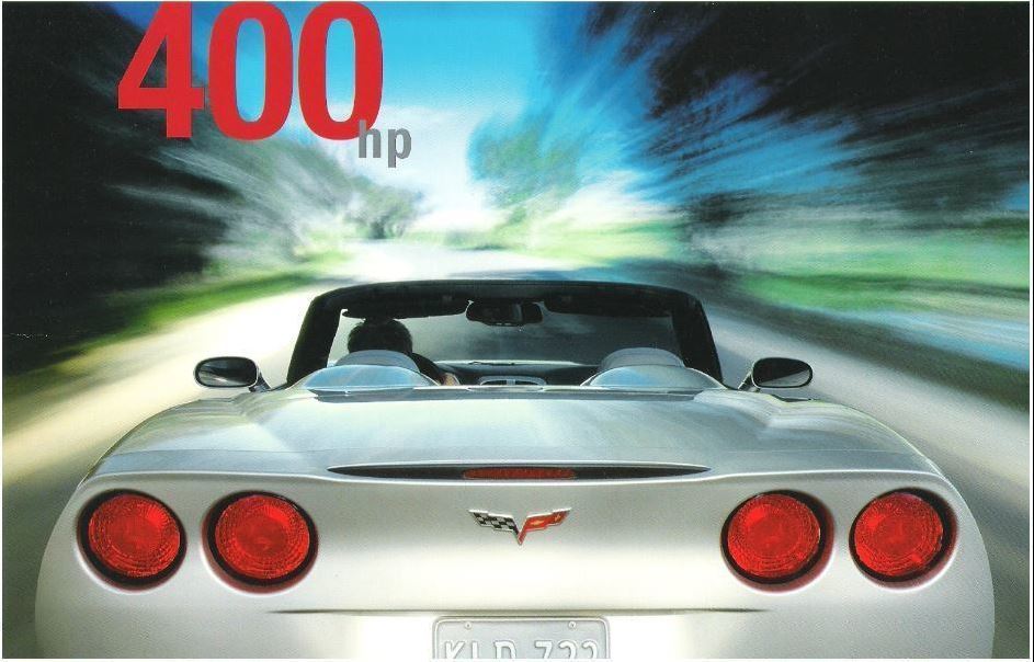 Chevrolet / Corvette (2004) / 400 hp - An American Revolution (Promo Card Ad) / White Car