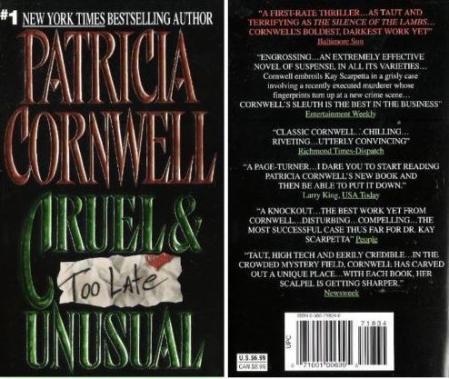 Cornwell, Patricia / Cruel + Unusual (1993) / Harper Collins Books