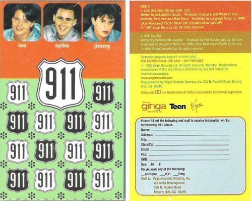 911 / Love Sensation (1998) / Virgin 4PRO-13152 (Cassette Single, Promo)