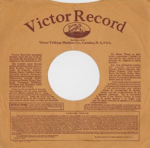 Victor / Famous Opera Selections... (Enrico Caruso) (1918)