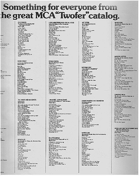 MCA / Twofer Catalog (1977) / Something for Everyone from the great MCA "Twofer" catalog