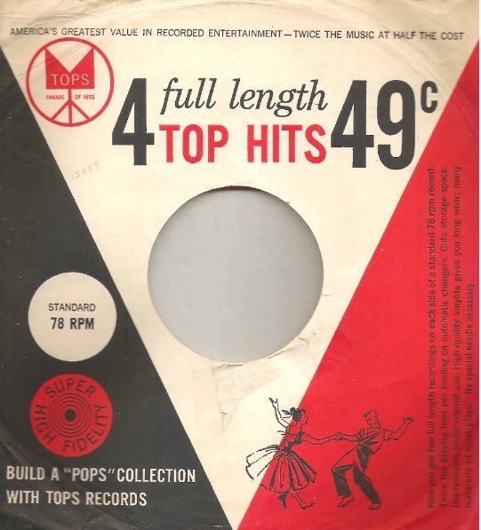Tops / 4 Full Length Tops Hits / Black-White-Red (Record Company Sleeve, 10")