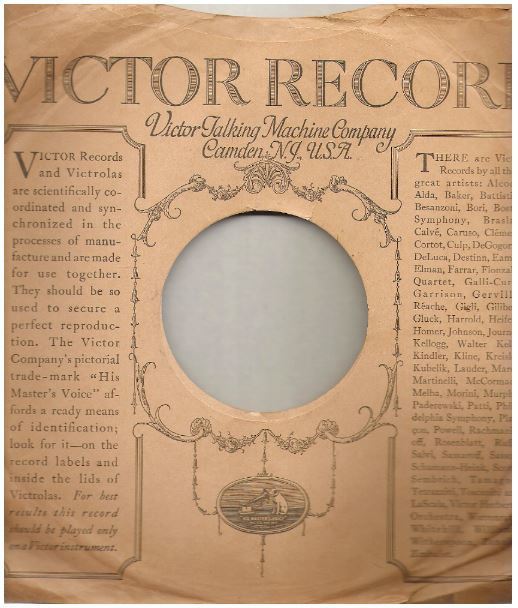 Victor / Victor Record - Tan with Black Print (Record Company Sleeve, 10")