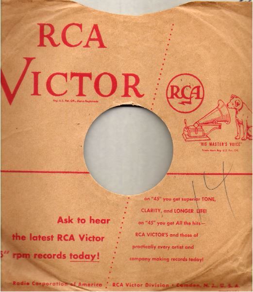 RCA Victor / Ask to hear the latest RCA Victor "45" rpm records today! / Tan-Red (Record Company Sleeve, 10")