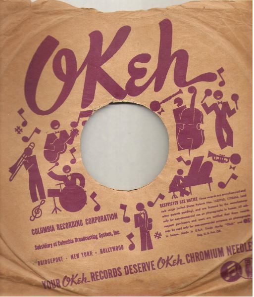 Okeh / Subsidiary of Columbia Broadcasting System, Inc. / Tan-Purple (Record Company Sleeve, 10")