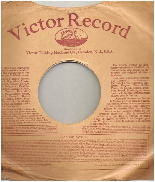 Victor / New Victor Record Albums - Tan-Brown | 1915 | Record Company Sleeve (for 10" Shellac Singles)
