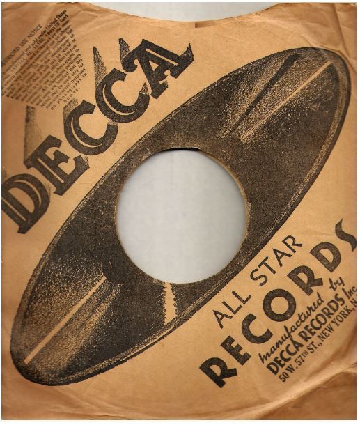 Decca / All Star Records / Tan-Black (Record Company Sleeve, 10")