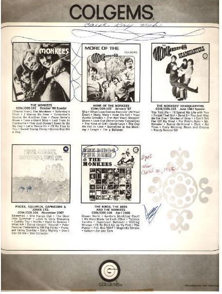 Colgems / Black and White Pictures of 5 Monkees albums (1968) / Gray-White-Black (Record Company Inner Sleeve, 12")