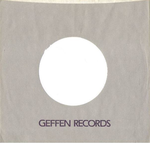 Geffen / "Geffen Records" (1980's) / Gray, Dark Purple, White (Record Company Sleeve, 7")