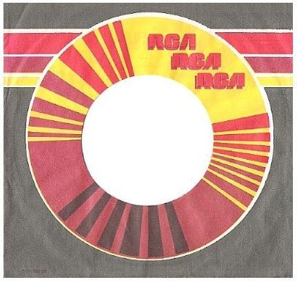 RCA / Logo Repeated 3 Times (1974) / Grey, Orange, Red, Maroon, White, Yellow (Record Company Sleeve, 7")