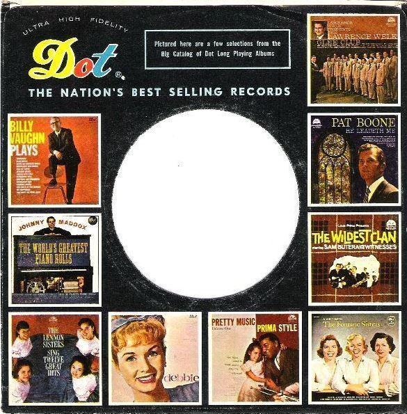 Dot / The Nation's Best Selling Records (1960's) / "Billy Vaughn Plays" at Upper Left (Record Company Sleeve, 7")