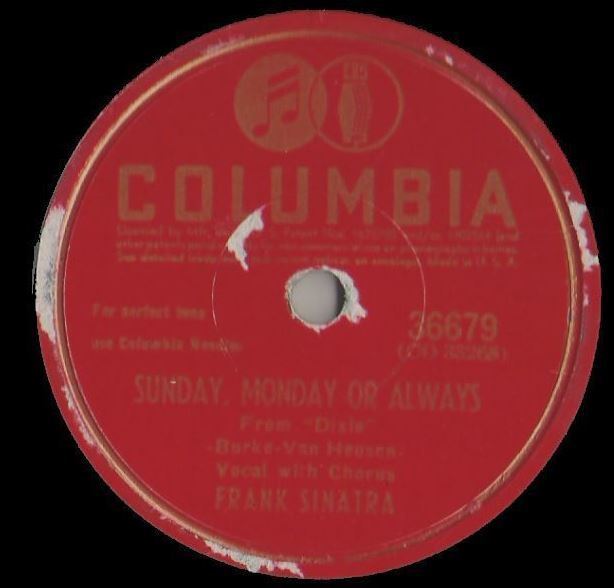 Sinatra, Frank / Sunday, Monday Or Always (1943) / Columbia 36679 (Single, 10" Shellac)