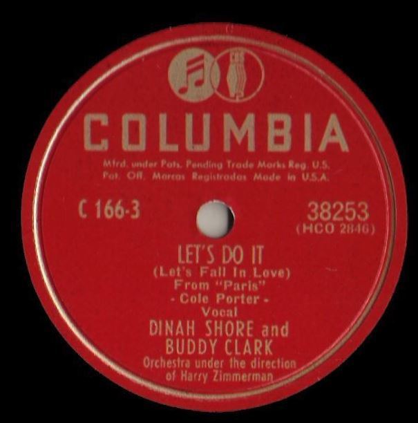 Shore, Dinah (+ Buddy Clark) / Let's Do It (1948) / Columbia 38253 (Single, 10" Shellac)