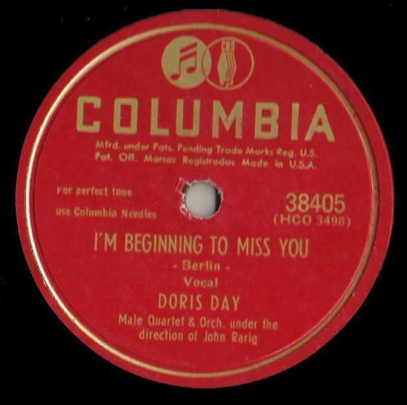 Day, Doris / I'm Beginning to Miss You (1949) / Columbia 38405 (Single, 10" Shellac)