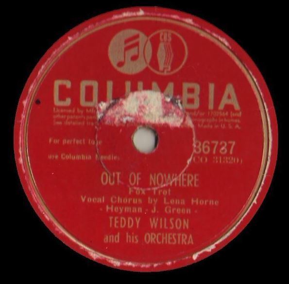Wilson, Teddy / Out of Nowhere (1944) / Columbia 36737 (Single, 10" Shellac)