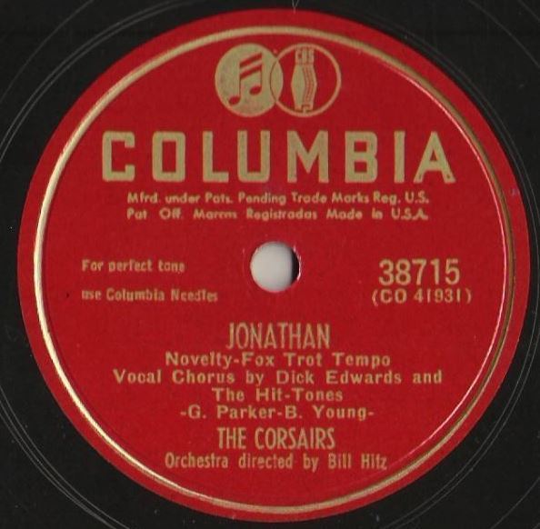 Corsairs, The / Jonathan (1949) / Columbia 38715 (Single, 10" Shellac)