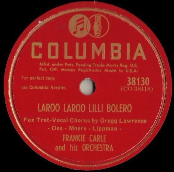 Carle, Frankie / Laroo Laroo Lilli Bolero (1948) / Columbia 38130 (Single, 10" Shellac)