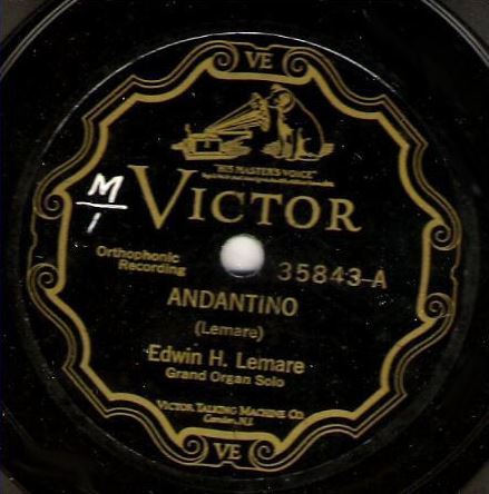 Lemare, Edwin H. / Andantino (1927) / Victor 35843 (Single, 12" Shellac)