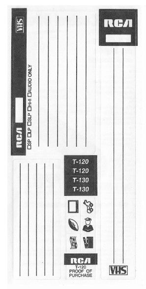 RCA / Video Tape Sticker (Set of 14)
