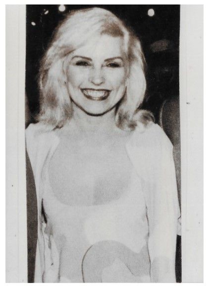 Harry, Debbie / Smiling, Low-Cut Swirl Dress (1987)
