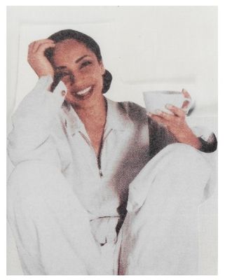 Sade / Dressed in All White-Holding White Cup