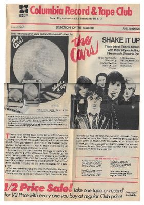 Columbia Record + Tape Club / The Cars / Shake It Up / April 1982