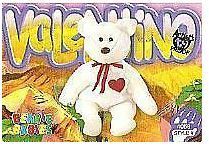 Ty Beanie Babies / Valentino the Bear (1999) / Card #4058 / Style #251 (Trading Card) / Mountain Mysteries Series
