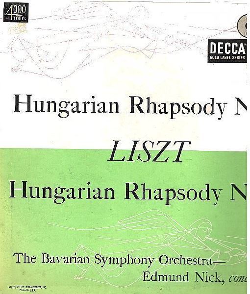Nick, Edmund / Hungarian Rhapsody No. 2 (1952) / Decca DL-4000 (Album, 10" Vinyl)