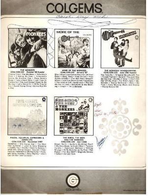Colgems / Black and White Pictures of 5 Monkees albums (1968) / Gray-White-Black