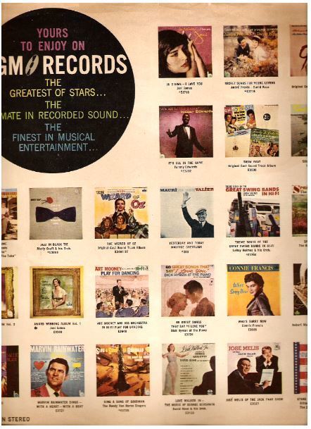 MGM / 24 Color Pictures of MGM LP's / Yours to Enjoy on MGM Records (Record Company Inner Sleeve, 12")