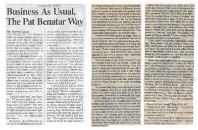 Benatar, Pat / Business As Usual, The Pat Benatar Way (1983)